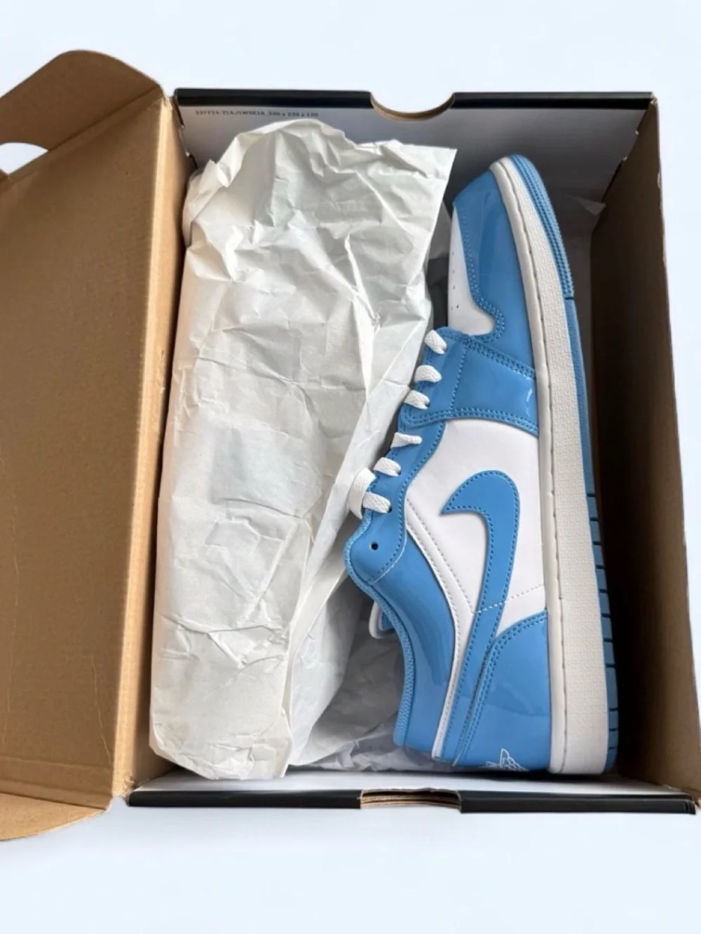 Jordan Low-Top Athletic Sneakers in White and Light Blue